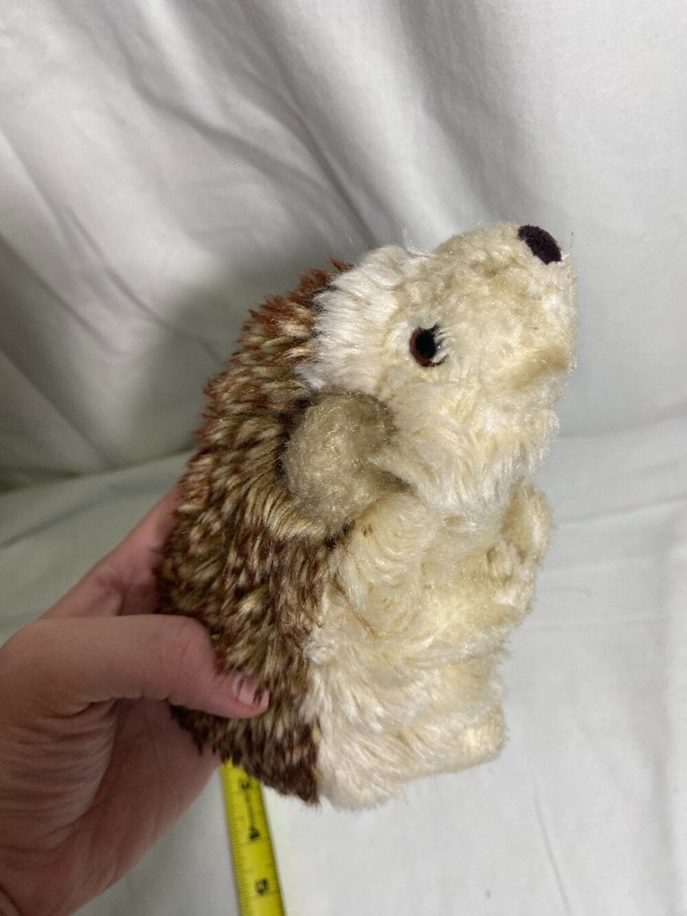 Vintage Ganz Heritage Collection Plush Hedgehog Stuffed Animal Brown Cream 8”